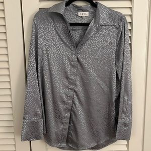 Vici Blue Silk Blouse